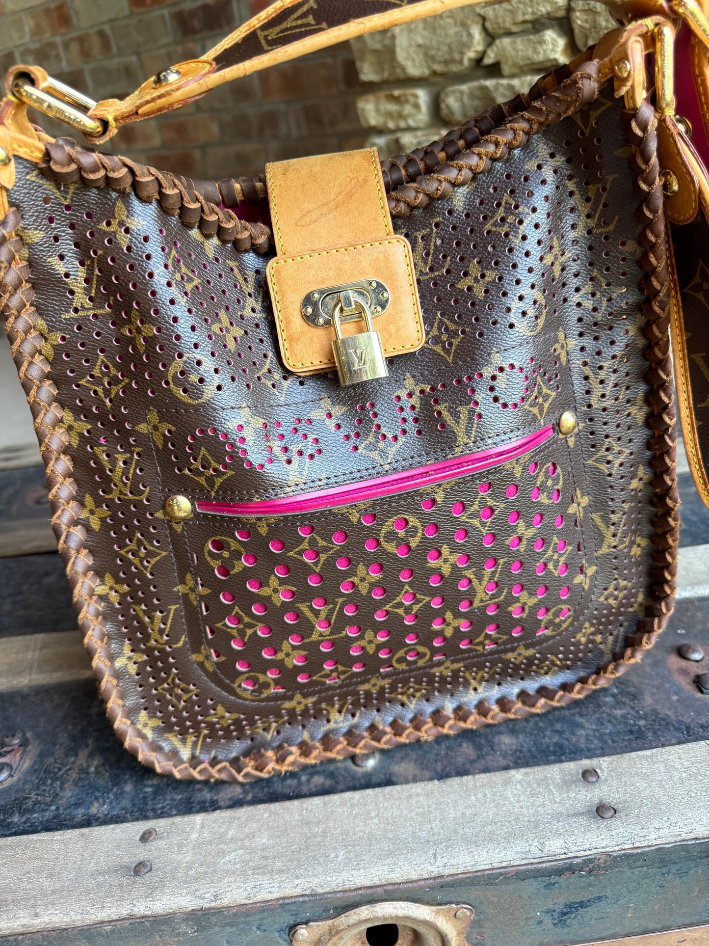 Pink Perforated Crossbody 💕