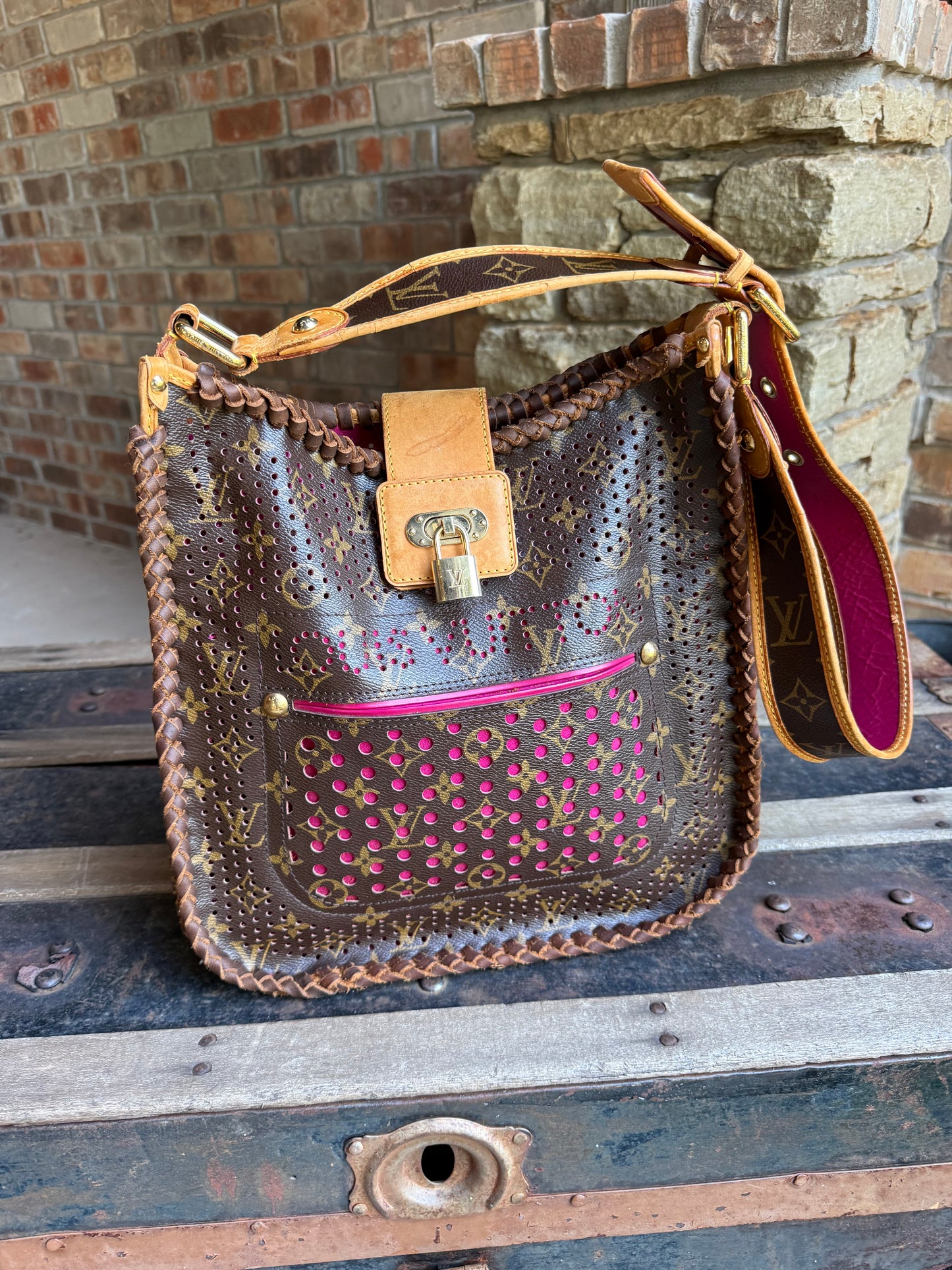 Pink Perforated Crossbody 💕
