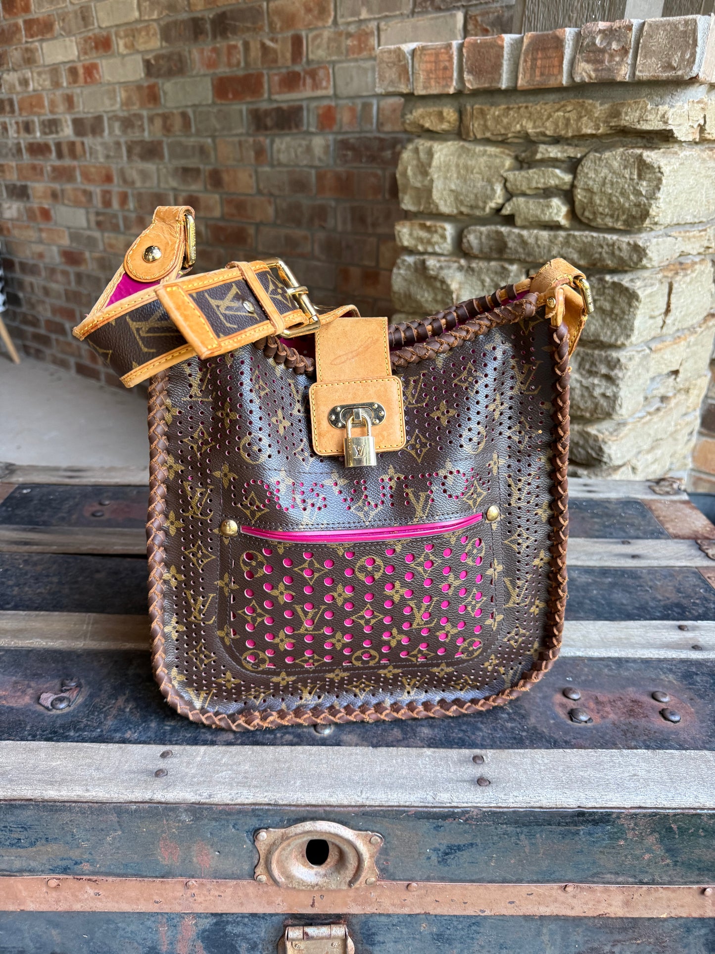 Pink Perforated Crossbody 💕