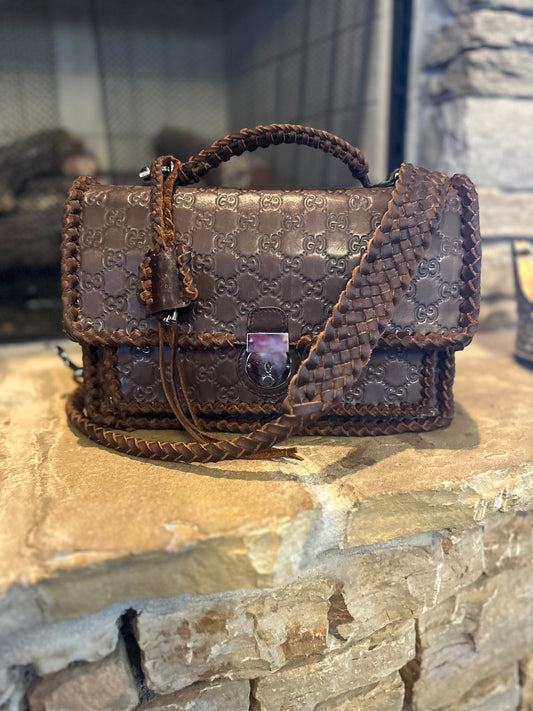 GG Brown Leather Crossbody Bag 🤎