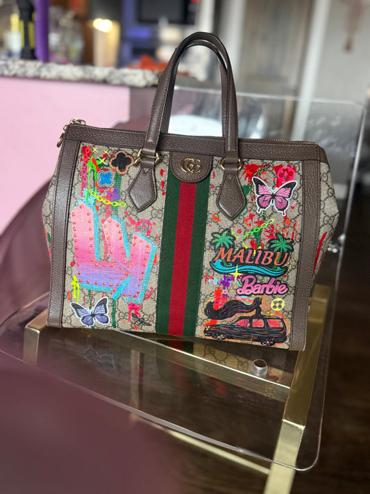 Custom painted Gucci Supreme ❤️🖤💚
